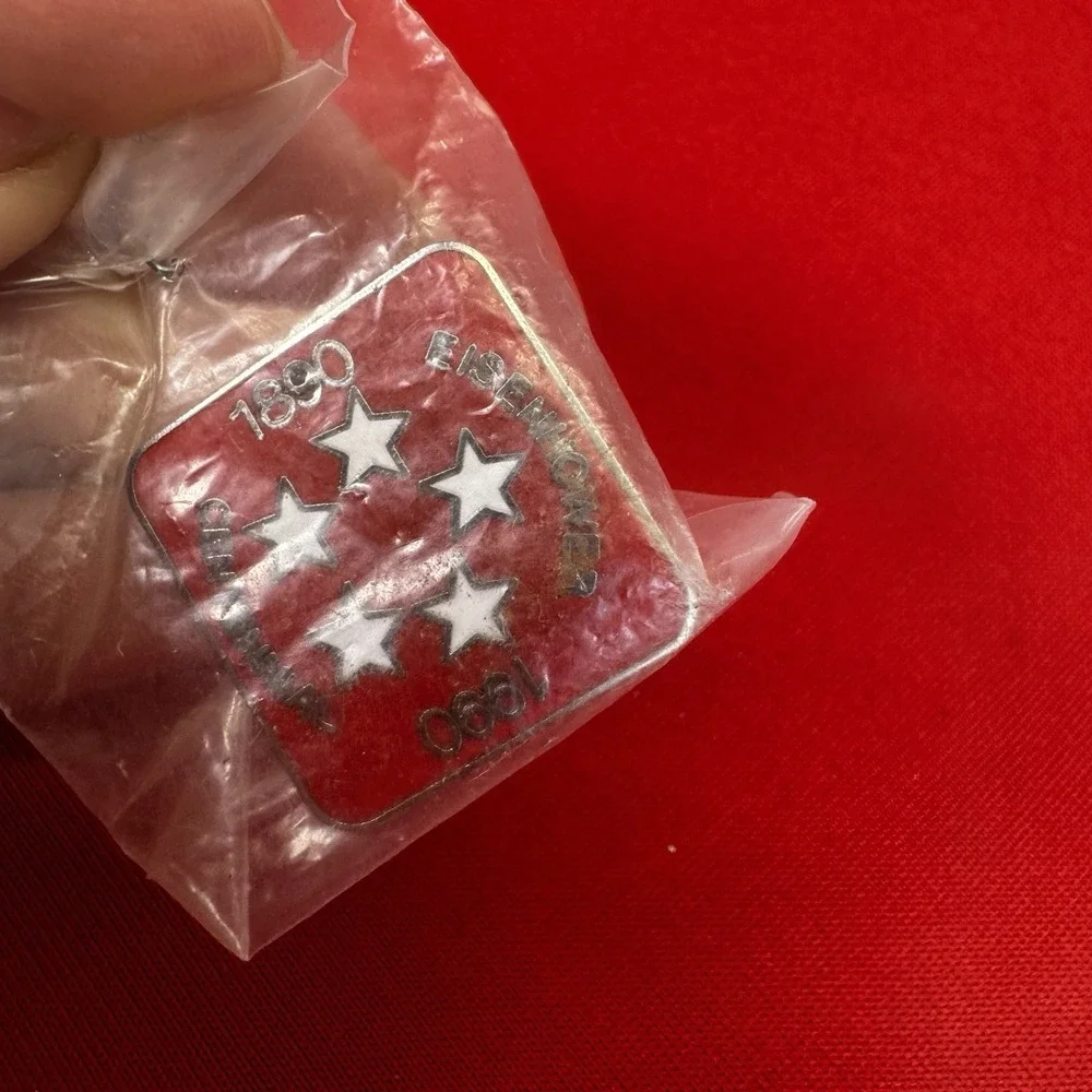 Vintage Eisenhower Centennial 1890 - 1990‎ Centennial Red Enamel Lapel Hat Pin